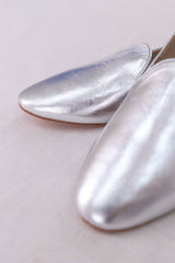 Ed Silver Leather Babouches