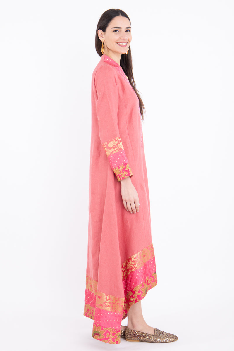 Nahar Linen Pink Dress