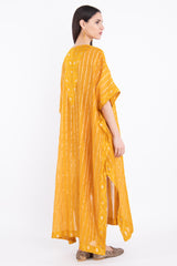 Tamara Silk Yellow Striped Dress