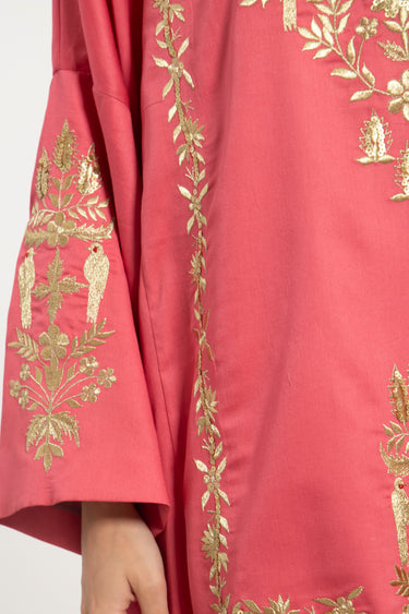 Nayyara Cotton Embroidered Pink Dress