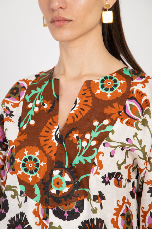 Shirine Suzani Floral Print Dress