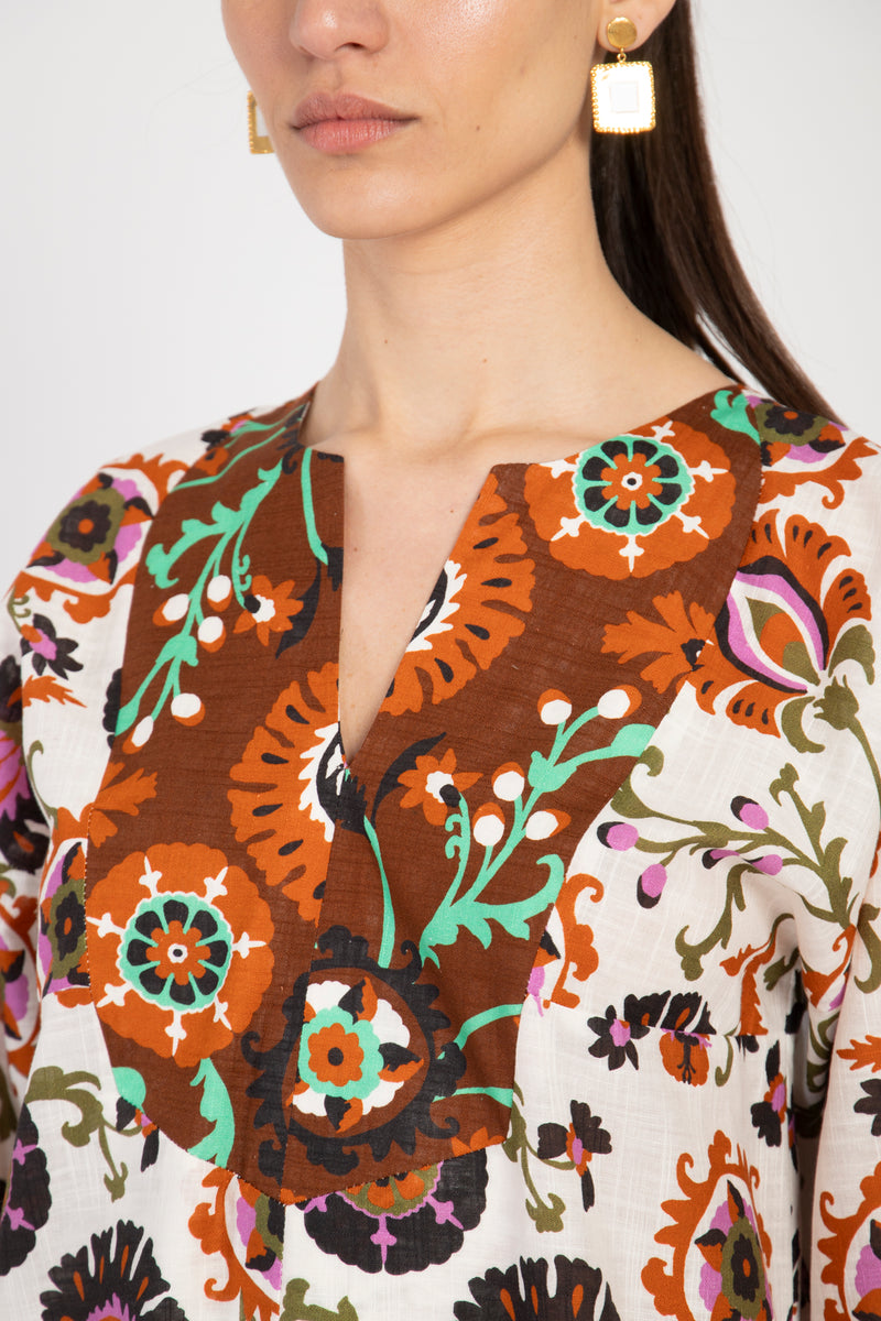 Shirine Suzani Floral Print Dress