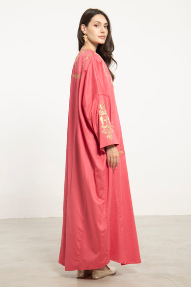 Nayyara Cotton Embroidered Pink Dress