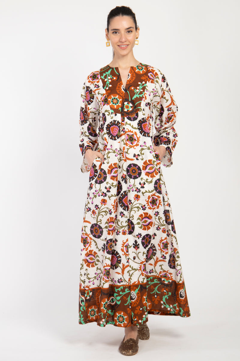 Shirine Suzani Floral Print Dress