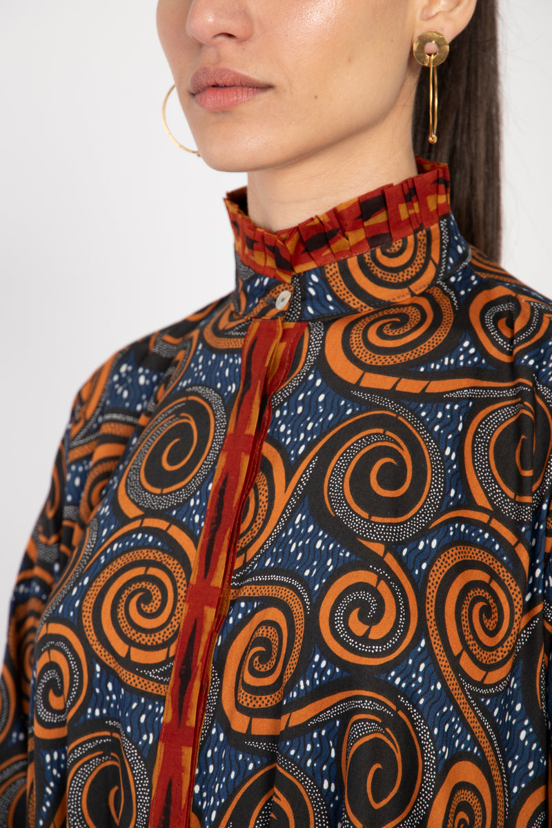 Marwa Cotton Tribal Print Dress