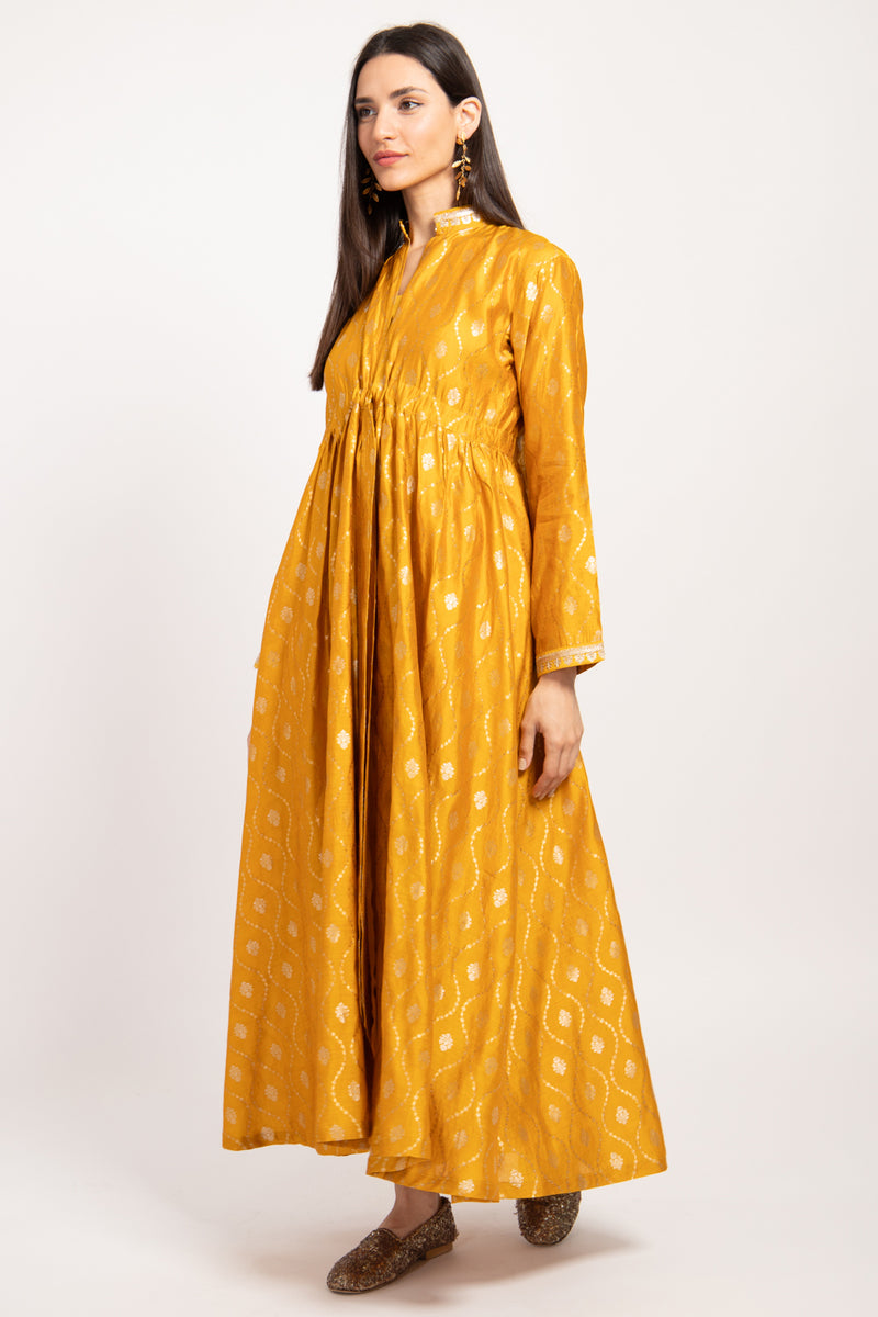 Rayan Silk Yellow And Gold Set