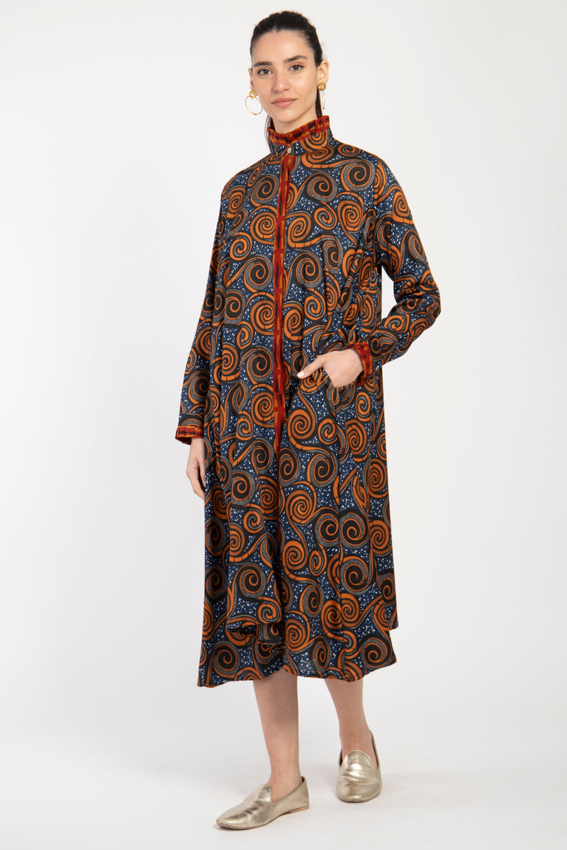 Marwa Cotton Tribal Print Dress