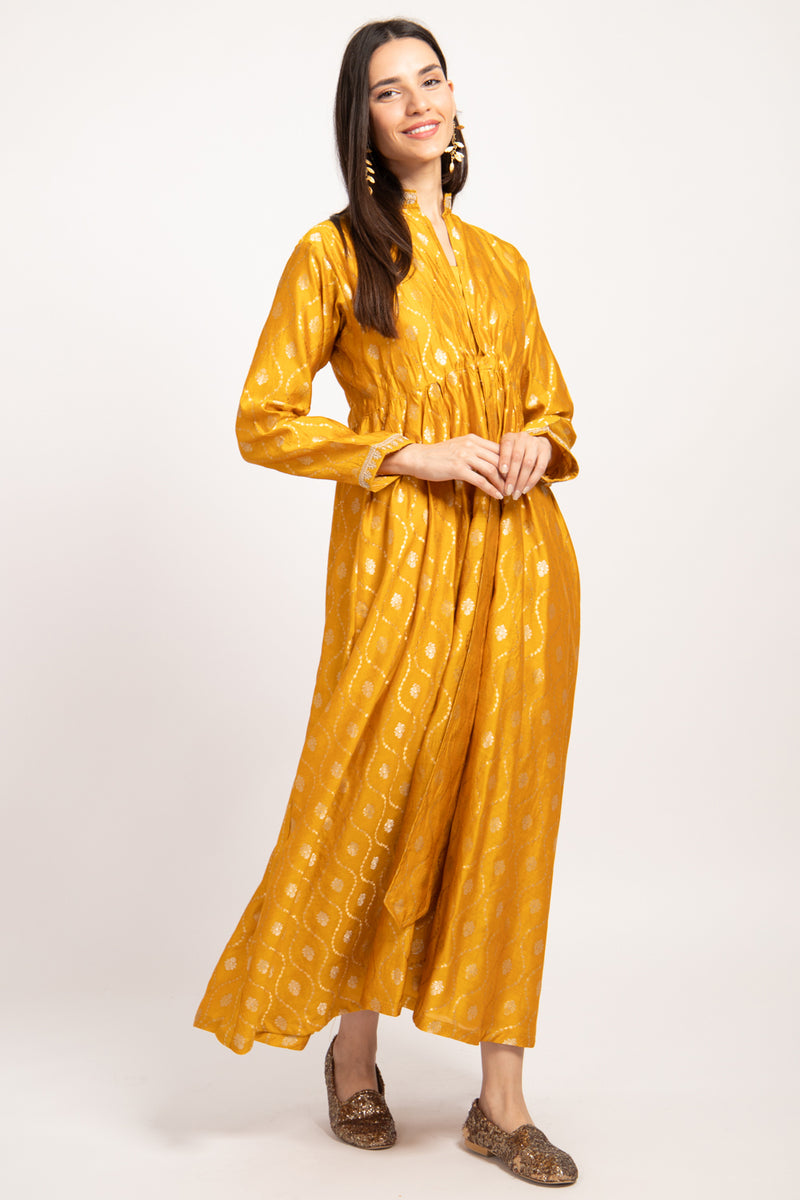 Rayan Silk Yellow And Gold Set