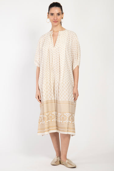 Mira Cotton Canvas Gold Dress
