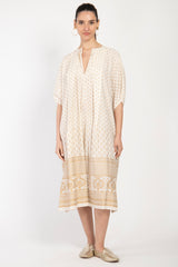 Mira Cotton Canvas Gold Dress
