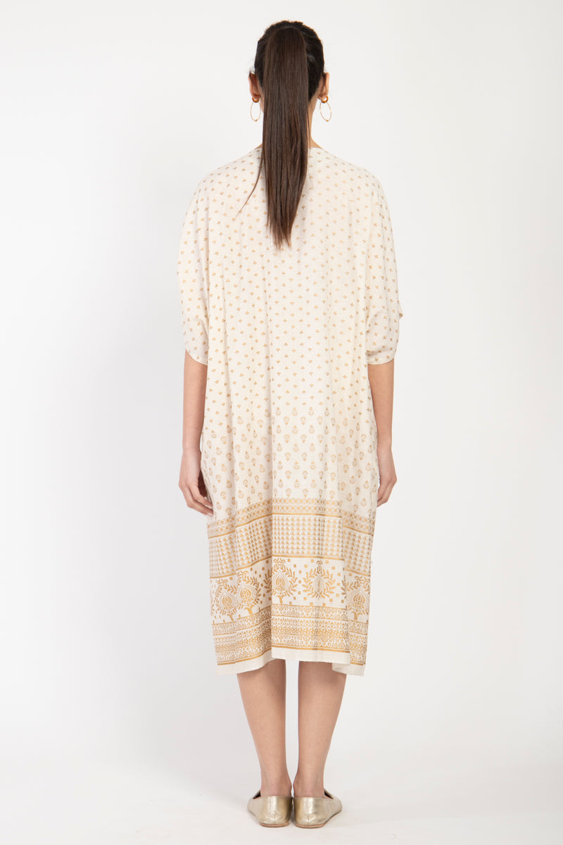 Mira Cotton Canvas Gold Dress