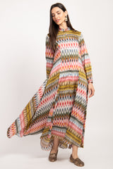 Angie Ikat Printed Multicolor ZigZag Dress