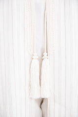 Classic Linen Stripped White Poncho