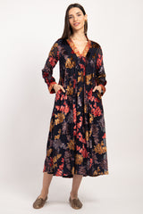 Jamila Velvet Burnout Flowers Dress