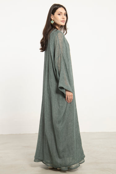 Yafa Linen Hand Stitched Green Set