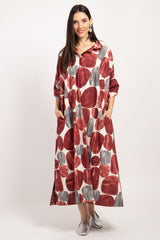 Tanen Cotton Burgundy Dress