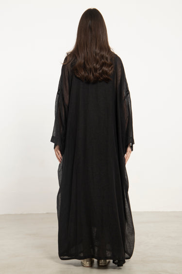 Yafa Linen Hand Stitched Black Set