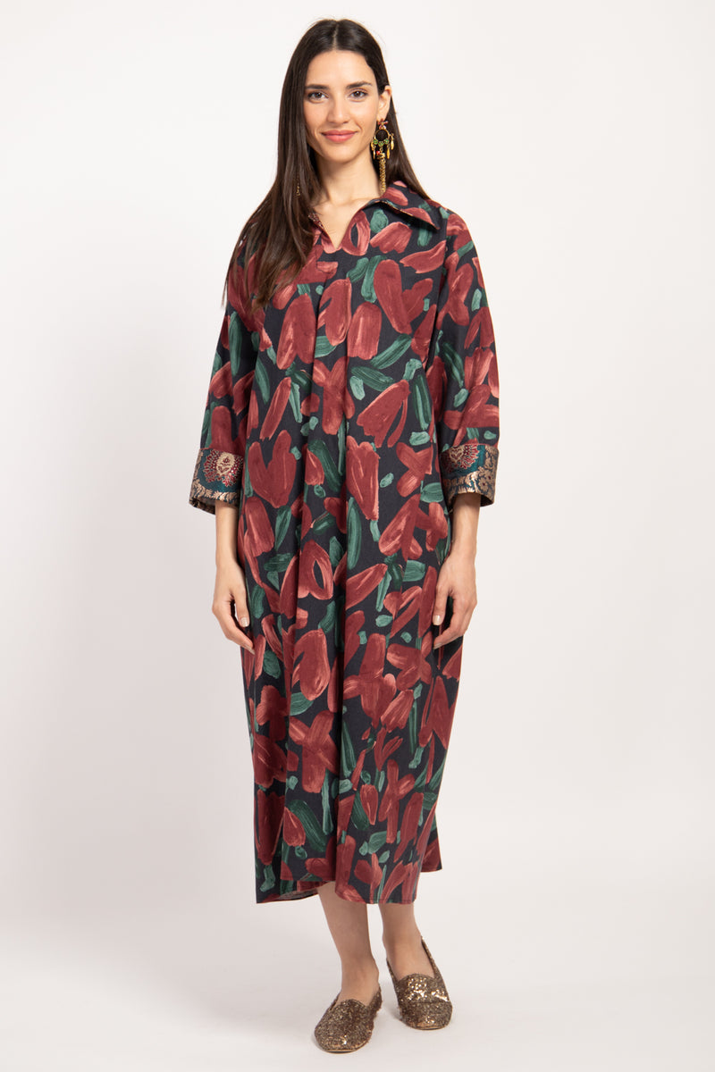 Mayssoun Cotton Printed Tulips Dress