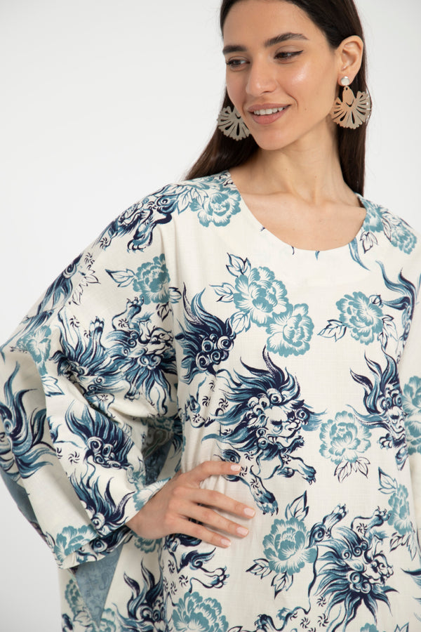 Rawda Cotton Dragon Kaftan
