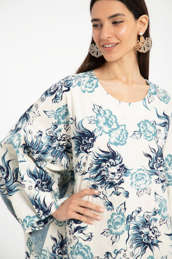 Rawda Cotton Dragon Kaftan