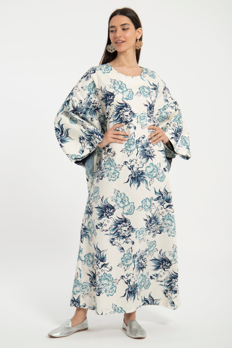 Rawda Cotton Dragon Kaftan