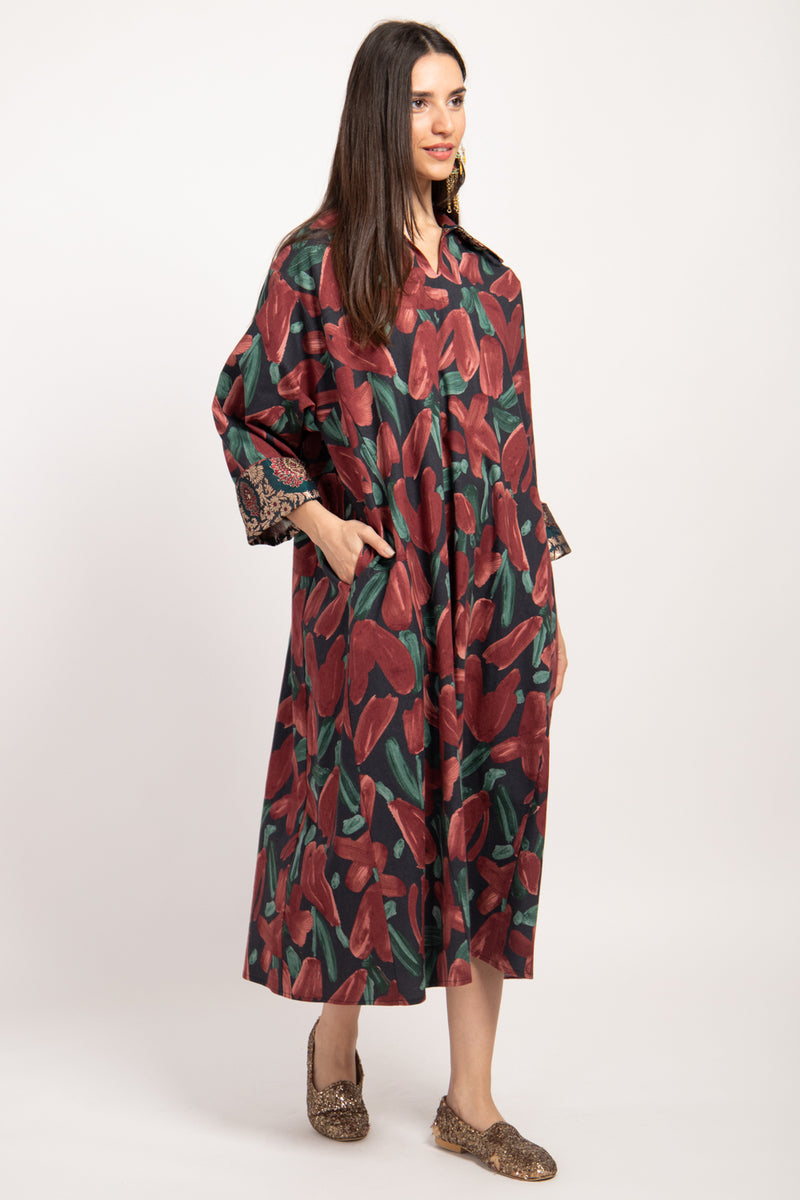 Mayssoun Cotton Printed Tulips Dress