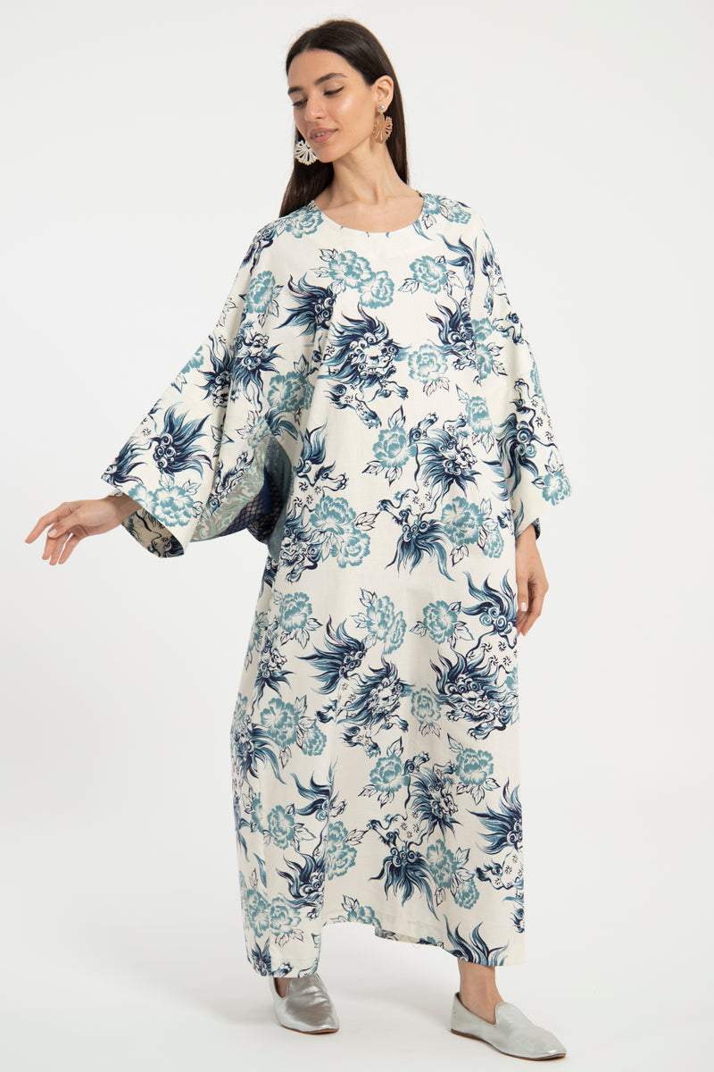 Rawda Cotton Dragon Kaftan