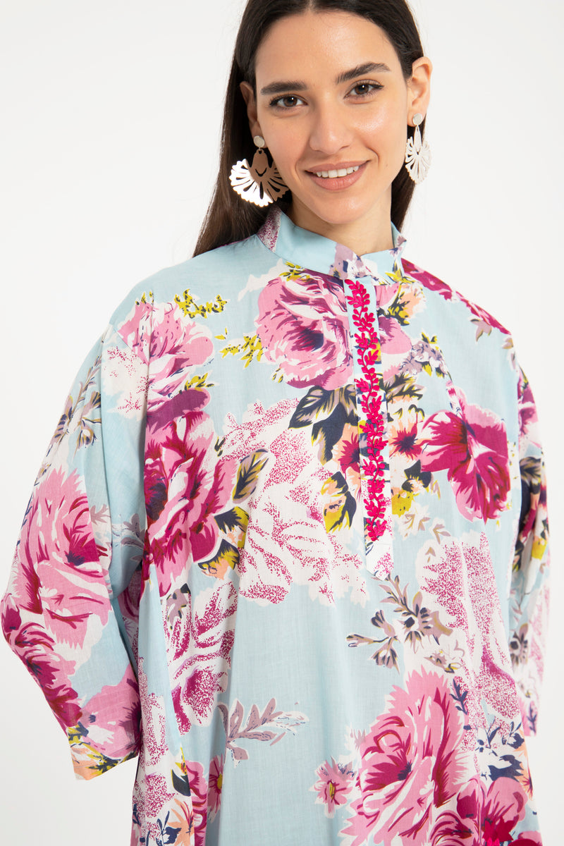 Dakka Cotton Embroidered Floral Jellaba