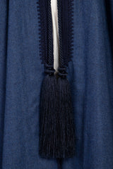 Loro Piana Wool Dark Blue Poncho