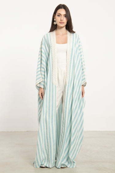 Classic Linen Large Stripes Abaya