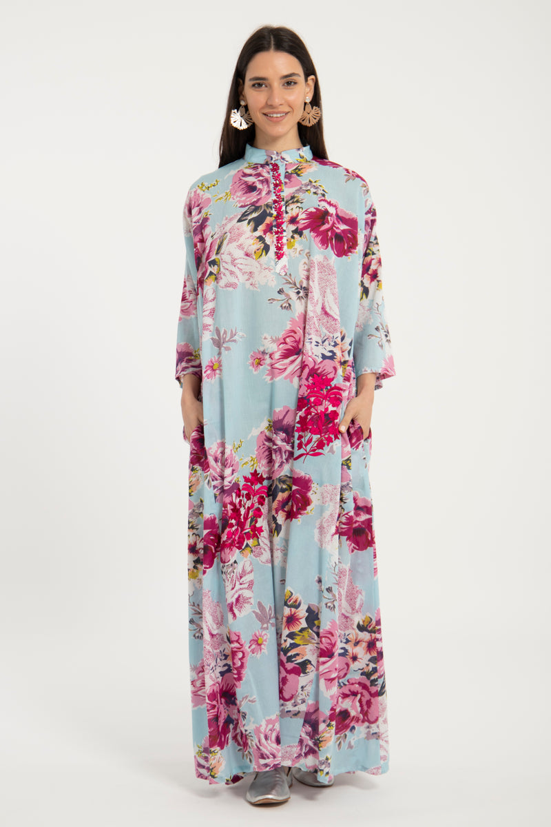 Dakka Cotton Embroidered Floral Jellaba
