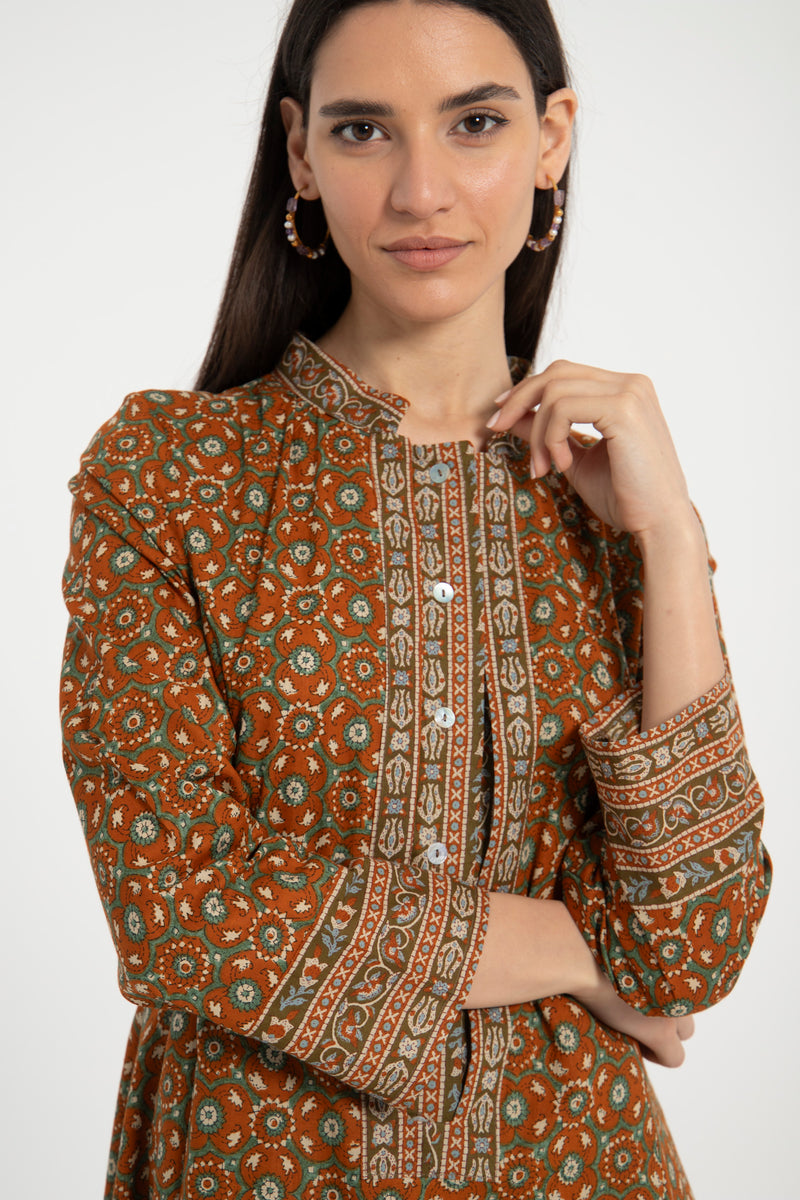 Ottoman Cotton Printed Dress