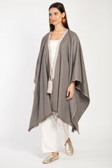 Loro Piana Wool & Cashmere Greige Poncho