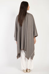 Loro Piana Wool & Cashmere Greige Poncho