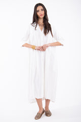 Rimas Silk Plain White Dress