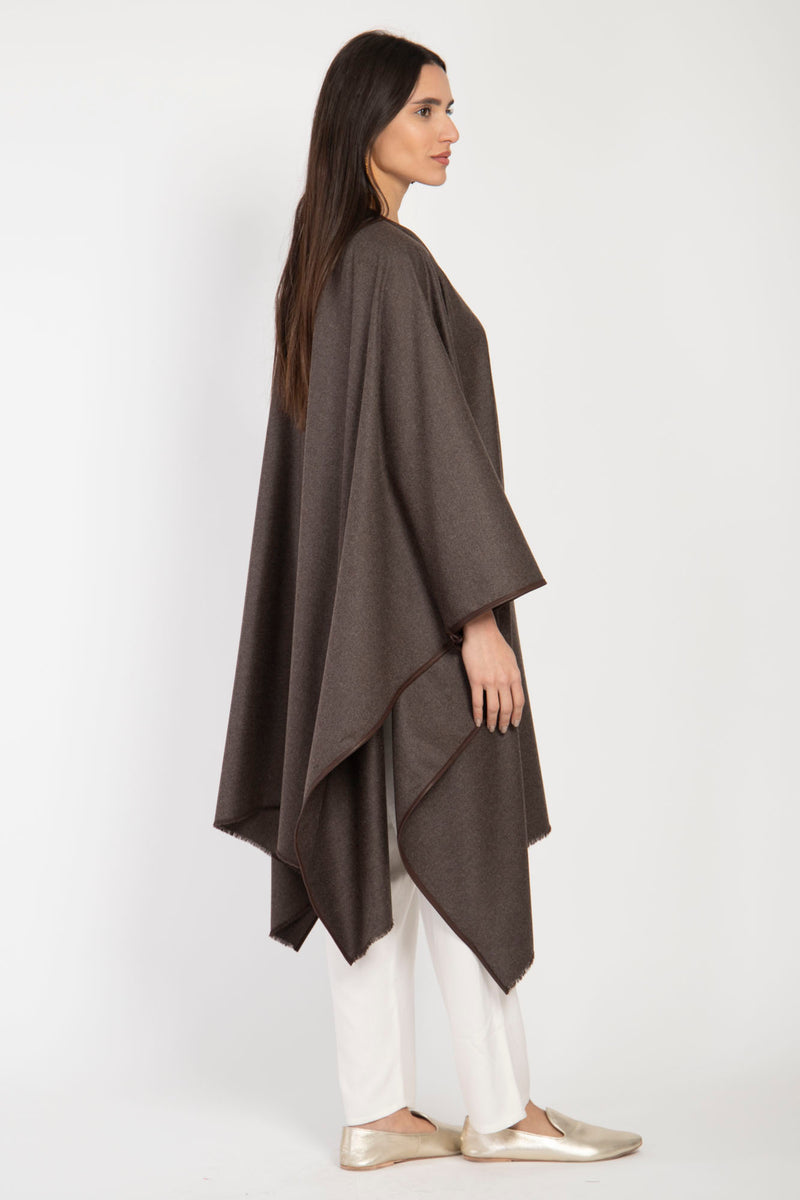 Loro Piana Wool Brown Poncho