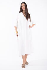 Rimas Silk Plain White Dress