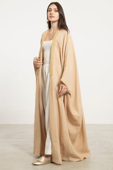 Classic Linen Desert Sand Abaya