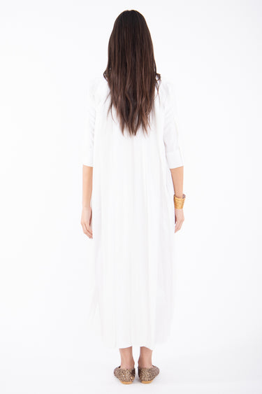 Rimas Silk Plain White Dress