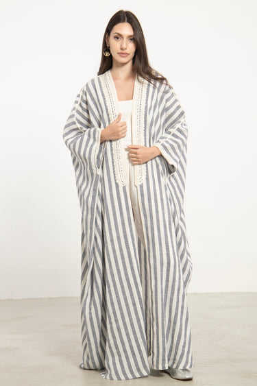 Classic Linen Large Stripes Abaya