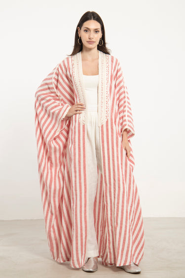 Classic Linen Large Stripes Abaya