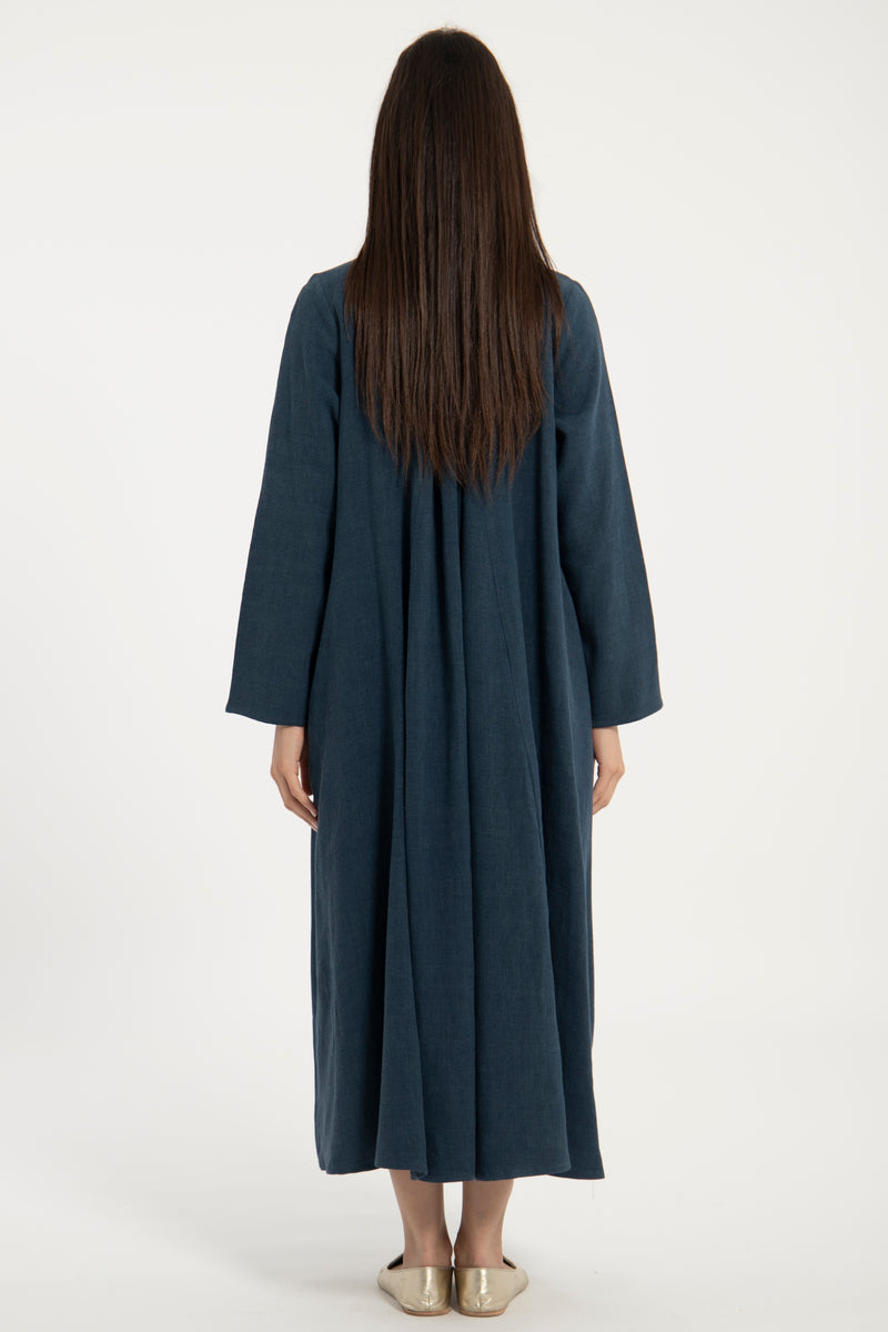 One-of-a-Kind Jamila Linen Navy Dress