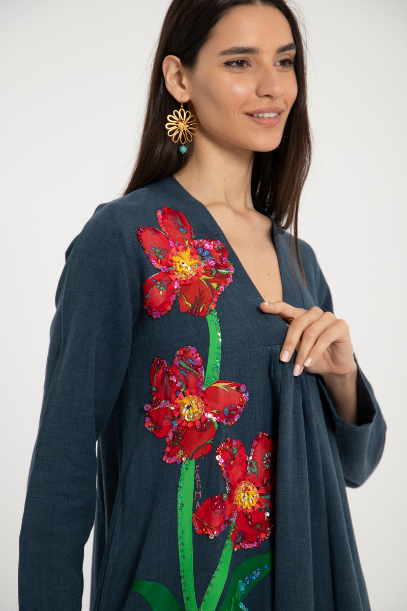 One-Of-A-Kind Jamila Three Flowers Dress