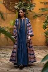 Rakia Cotton Blue Striped Dress