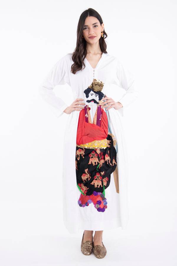 Monsieur Poterie Cotton Embroidered Dress