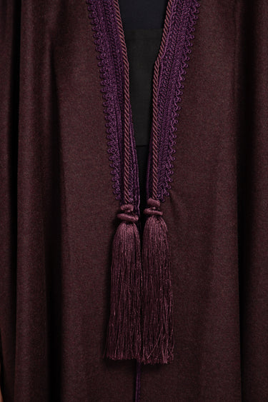 Wool & Cashmere Burgundy Poncho