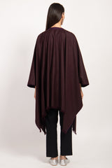 Loro Piana Wool & Cashmere Burgundy Poncho