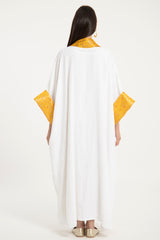 Yasma Linen Gold & Yellow Brocade Abaya