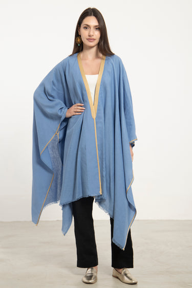 Linen Blue Poncho