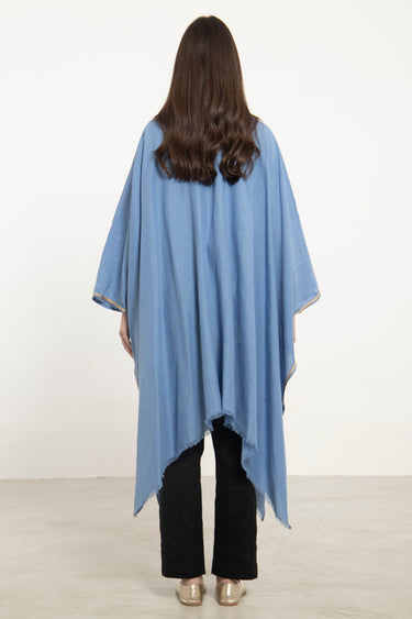 Linen Blue Poncho